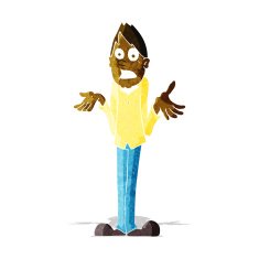Cartoon Man Shrugging Shoulders N29