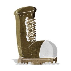 cartoon old work boot