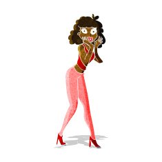 cartoon surprised woman N28