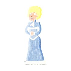 cartoon shocked victorian woman