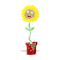 cartoon flower with face N5