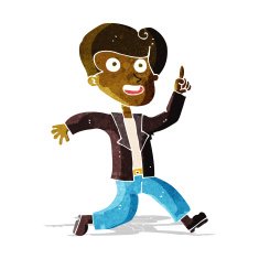 cartoon man with great idea N15