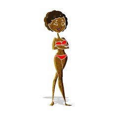cartoon retro woman in bikini N2