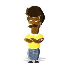 cartoon mustache muscle man N2