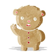cartoon unhappy teddy bear