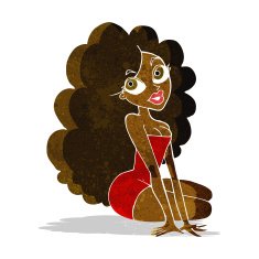cartoon pretty woman N29