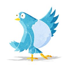 cartoon dancing bluebird