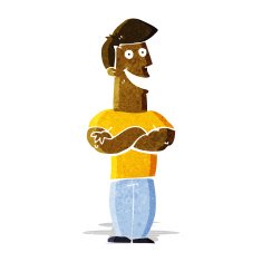cartoon grinning man N14