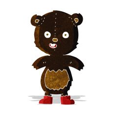 cartoon happy teddy bear in boots N2