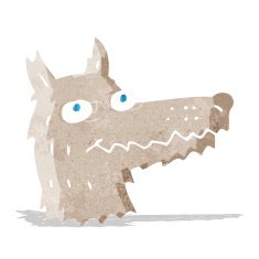 Cartoon Wolf Head N8