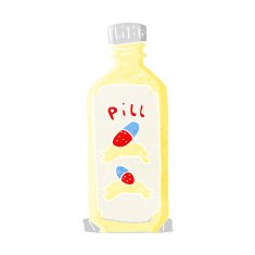 cartoon old bottle of pills