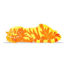 cartoon resting tiger N2