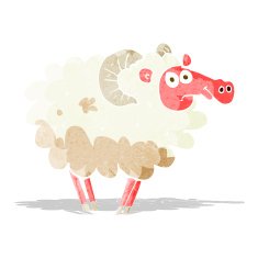 cartoon dirty sheep