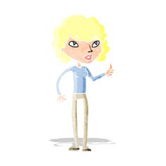 cartoon woman giving thumbs up symbol N7