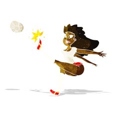 cartoon female soccer player kicking ball N2