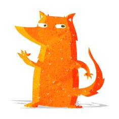cartoon fox waving