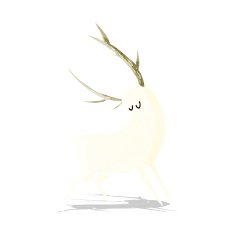 cartoon white stag
