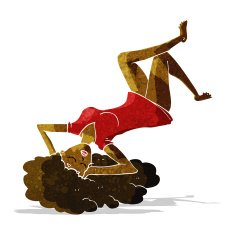 cartoon woman lying on floor N4