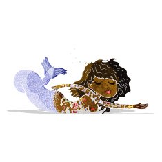 cartoon mermaid with tattoos