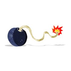 cartoon burning bomb