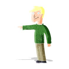 Cartoon Man Pointing N36