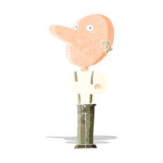 cartoon old man with folded arms