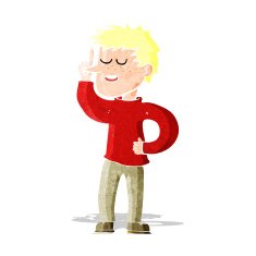cartoon man with idea N54