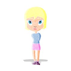 cartoon shy girl