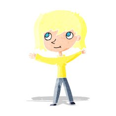 cartoon happy girl N19