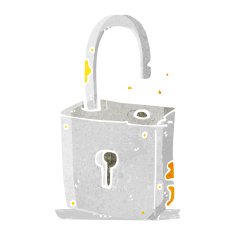 caroon rusty old padlock N4