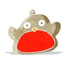 cartoon christmas robin N38