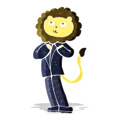 cartoon lion businessman
