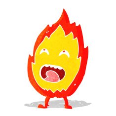 Cartoon Flame Character N3