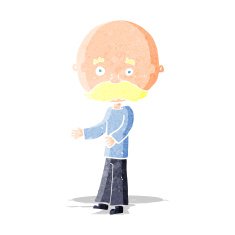 Cartoon Man With Mustache N25