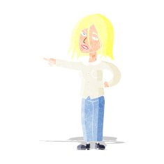 cartoon woman pointing N23
