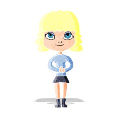 cartoon happy woman N39