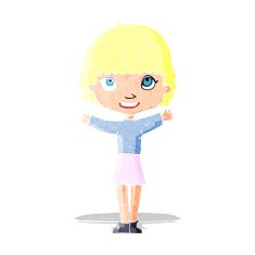 Cartoon Woman Waving N34
