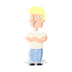 cartoon man with crossed arms N3