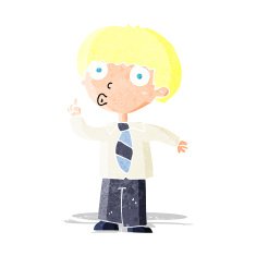 cartoon school boy with question N9