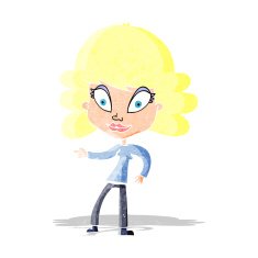 cartoon woman pointing N25