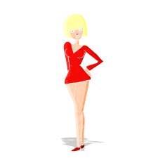 cartoon pretty woman N35