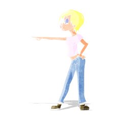 cartoon woman pointing N26