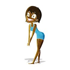 cartoon excited woman N19