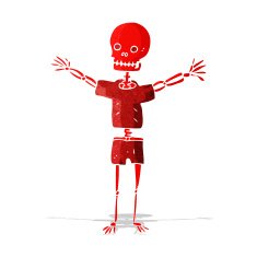 cartoon skeleton in clothes N2