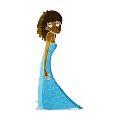 cartoon woman pulling photo face N2