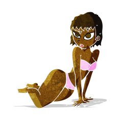 cartoon sexy woman in underwear N2