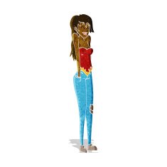 cartoon pretty woman shrugging shoulders N2