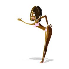 cartoon woman in bikini N6