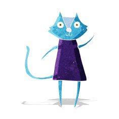 cute cartoon black cat waving