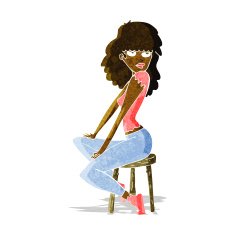 cartoon woman striking pose N2
